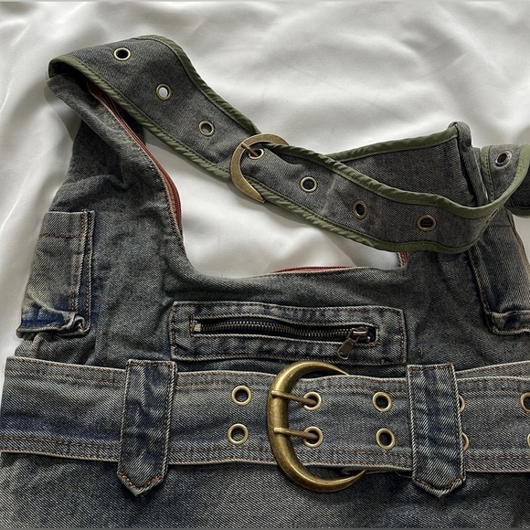 Vintage denim punk y2k retro gothic bag - Picture 5 of 6